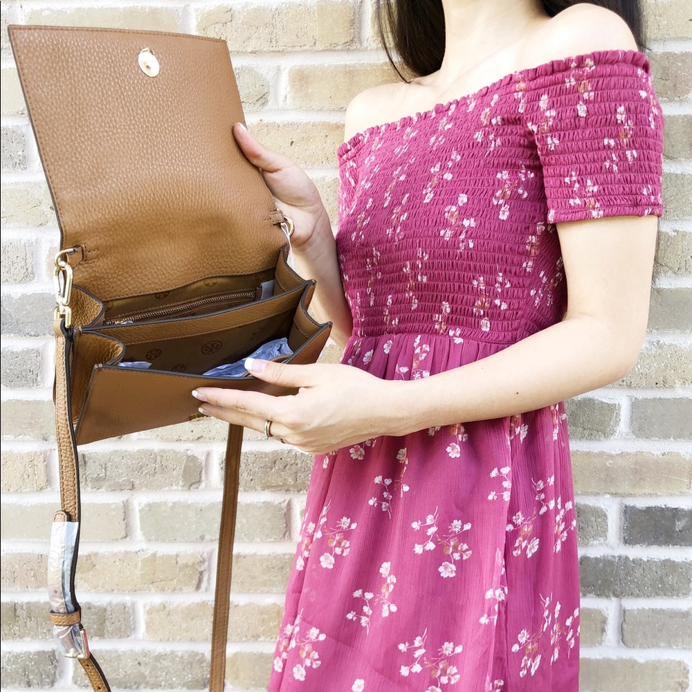 Tory Burch Bombe T Combo Crossbody Messenger Bark - Picture 6 of 8